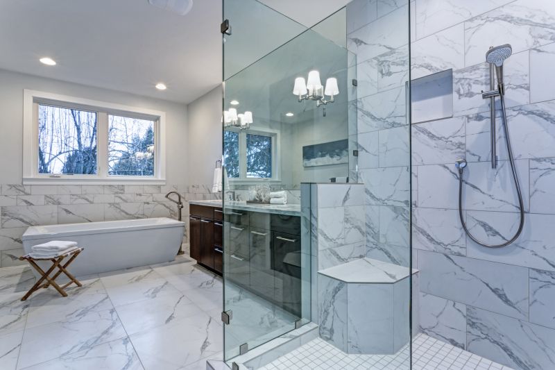 Large Format Tile in Walk-in Shower