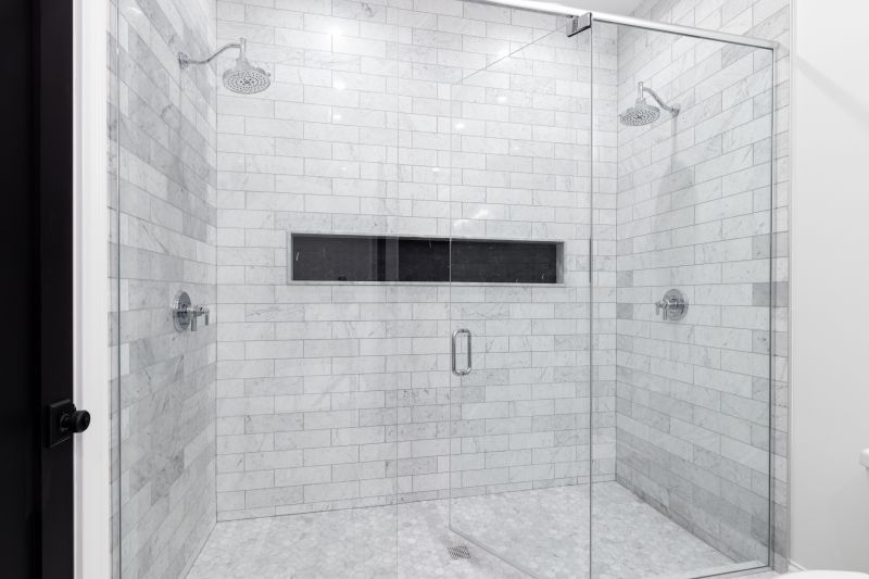Double Shower Heads in Modern Layout